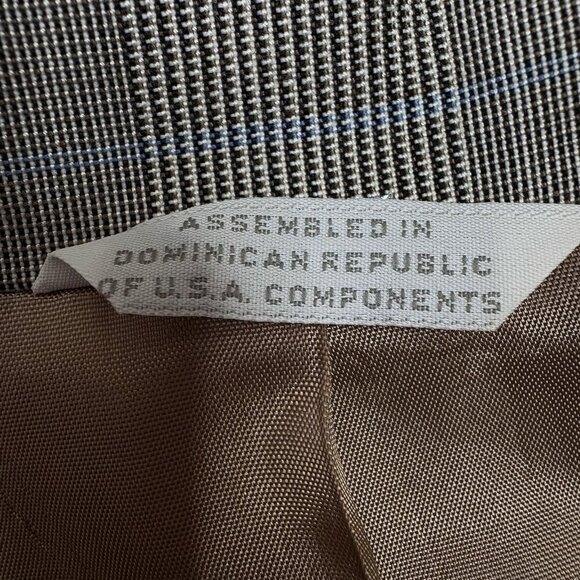 VTG 80s Pinstripe Plaid Double Breasted Classic Blazer Gilmor Gray Women’s 12 - Picture 11 of 15